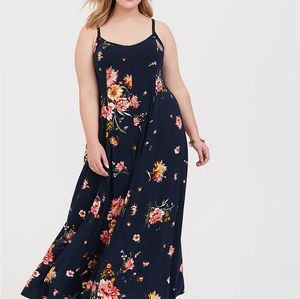 Torrid navy floral maxi dress 1X